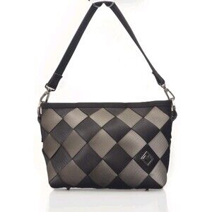 Maggie Bags Seatbelt Bag Premier 13x9x6 Patent Design Metal Feet Satin Lining